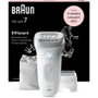 Braun Silk-épil 7 7-041 Depiladora Eléctrica MicroGrip, Recargable, Blanco y Gris
